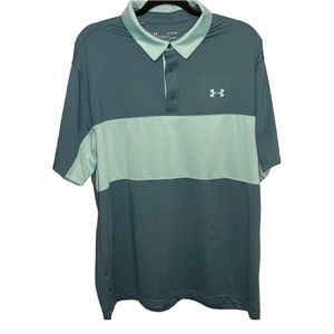 Under Armour Teal and Light Green Polo Shirt